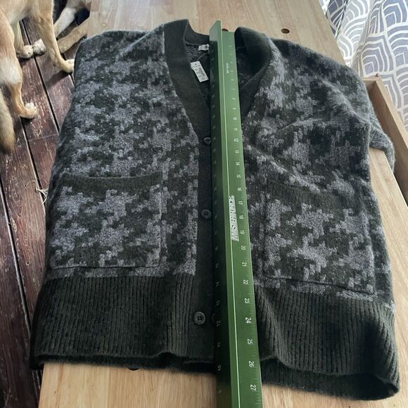 Madewell Allston Double-Button Cardigan Sweater in Houndstooth Sz S Pockets New - Picture 6 of 7